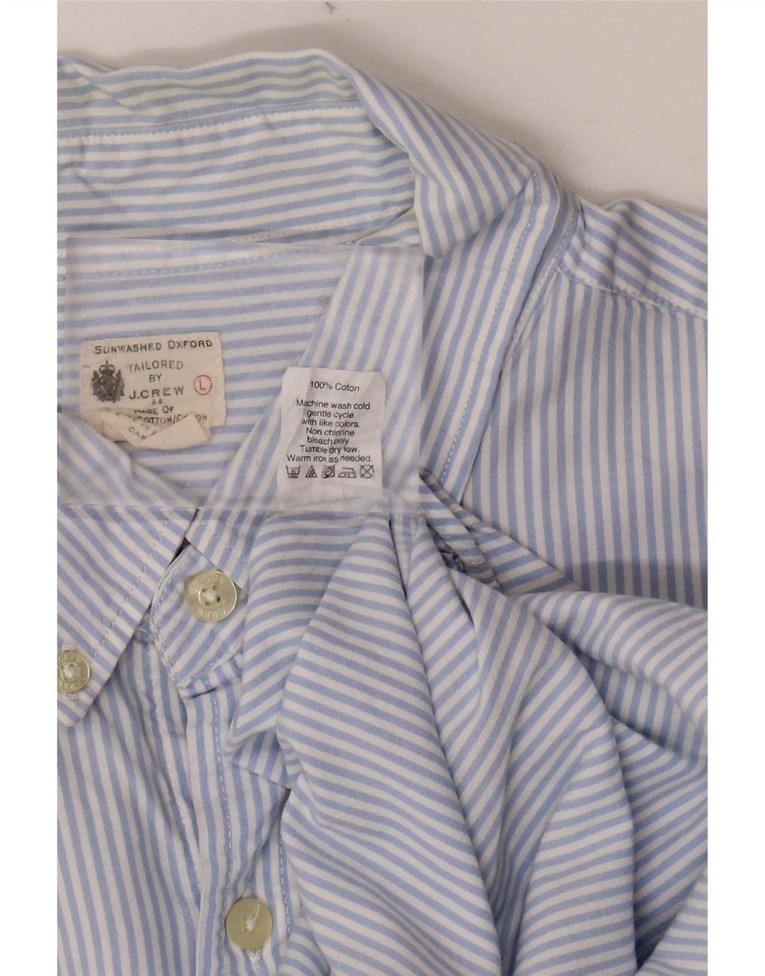 J. CREW Ανδρικό πουκάμισο Προσαρμοσμένο με μεγάλο μπλε βαμβακερό ριγέ