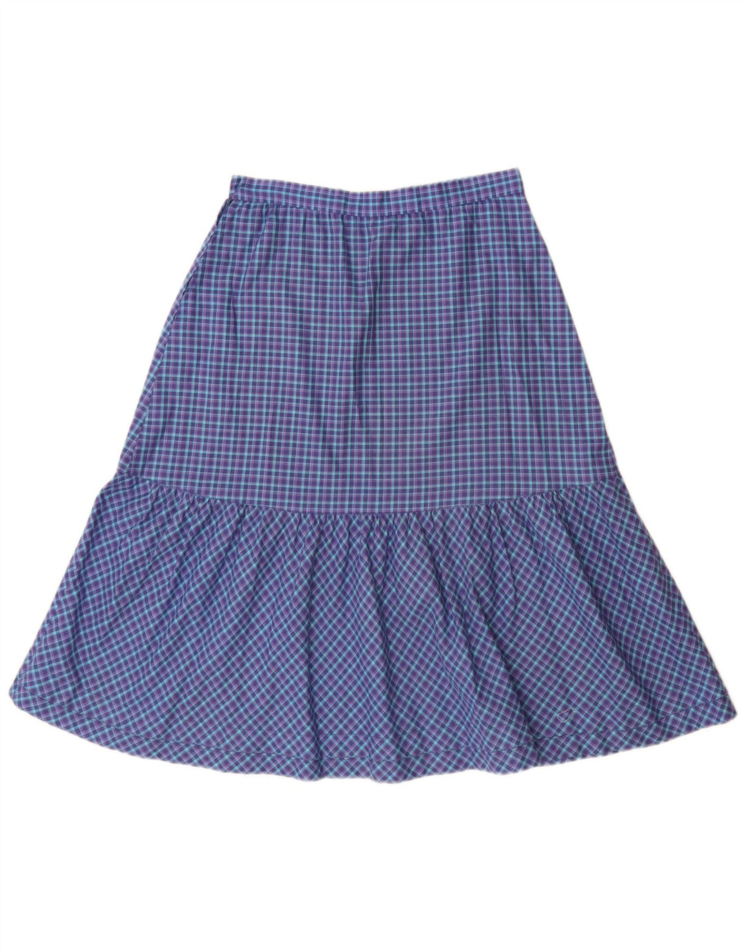 VINTAGE Womens High Waist A-Line Skirt W26 Small Blue Check