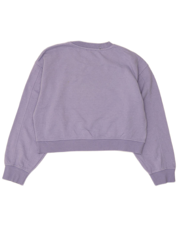 Zara Γυναικεία φούτερ Crop Jumper UK 14 Medium Purple Cotton