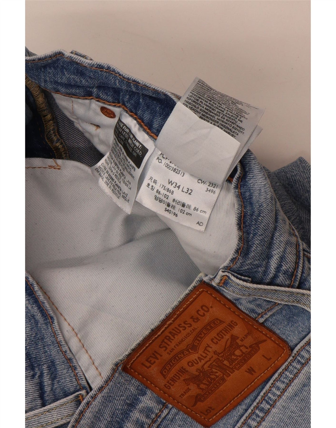 LEVI'S Ανδρικό τζιν 501 ίσιο W34 L32 Μπλε βαμβακερό