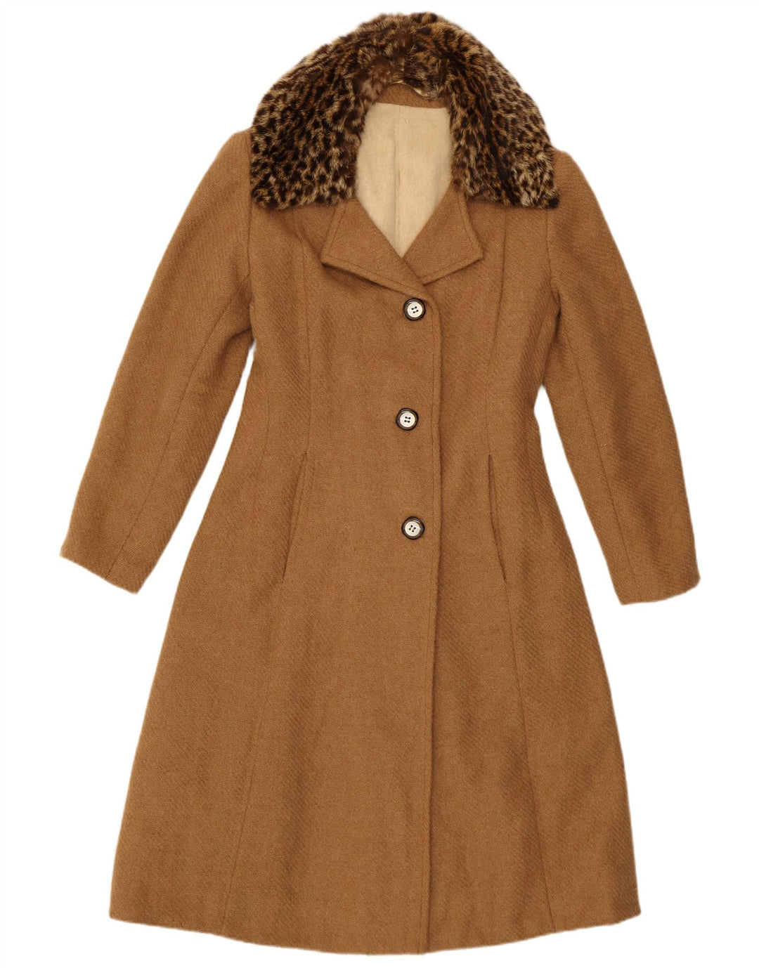 Vintage Γυναικείο Παλτό UK 10 Small Brown