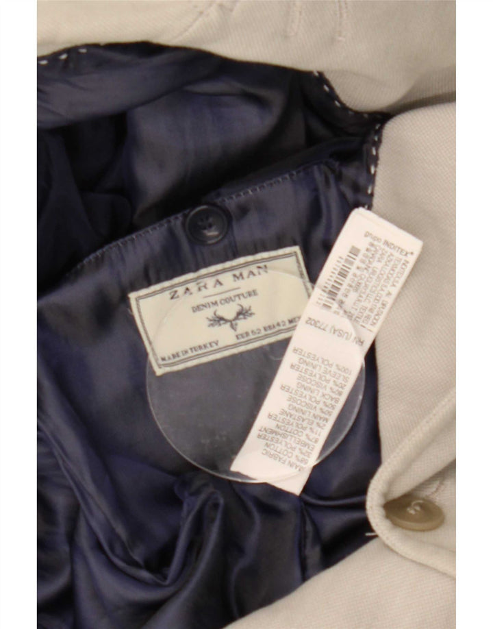 Zara Ανδρικό σακάκι μπλέιζερ με 2 κουμπιά EU 52 μεγάλο γκρι βαμβακερό