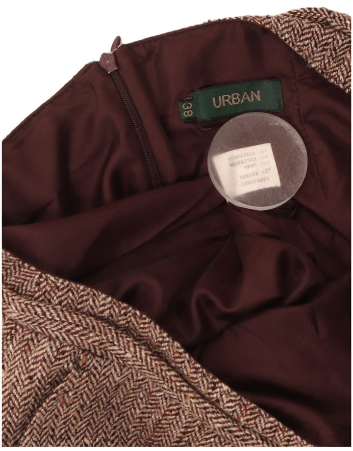 Vintage γυναικεία ίσια φούστα EU 38 Medium W30 Μαλλί ψαροκόκαλο μπορντό