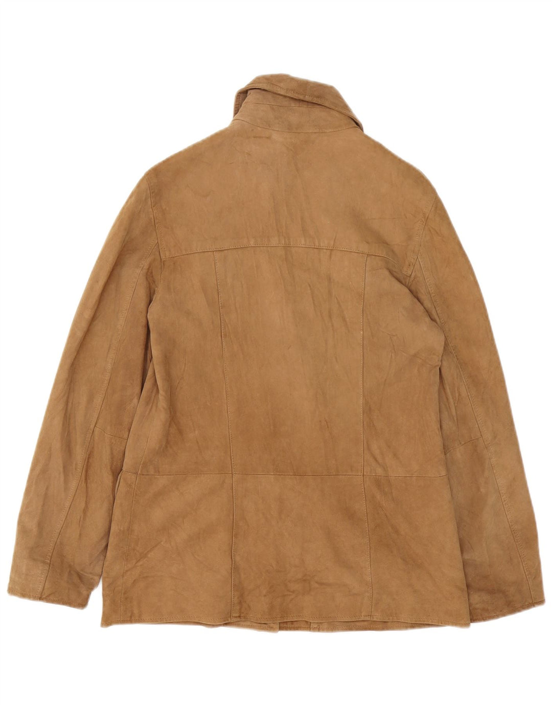 VINTAGE Womens Suede Jacket IT 42 Medium Brown Leather