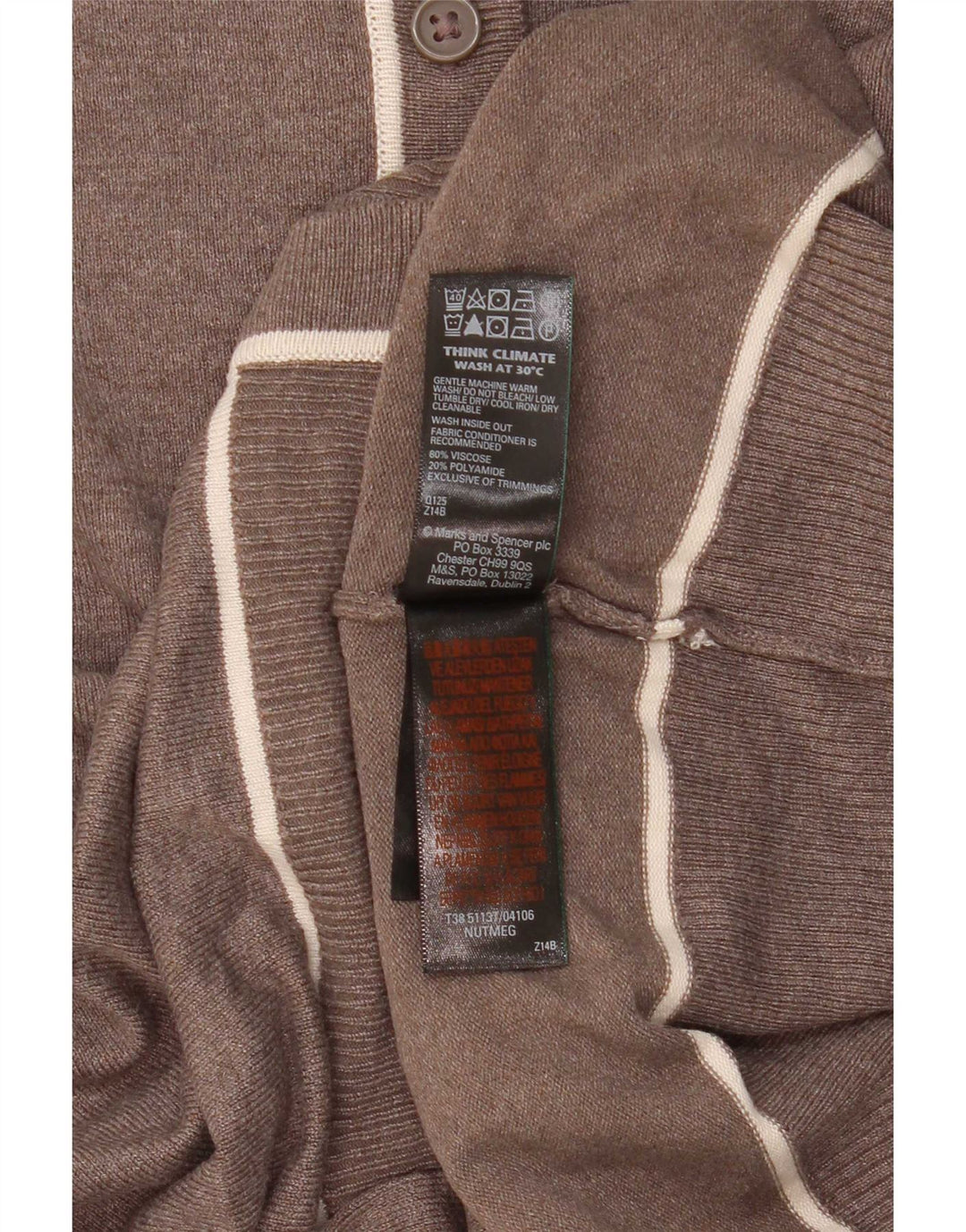 Marks & Spencer Γυναικεία ζακέτα πουλόβερ UK 10 Μικρή καφέ βισκόζη