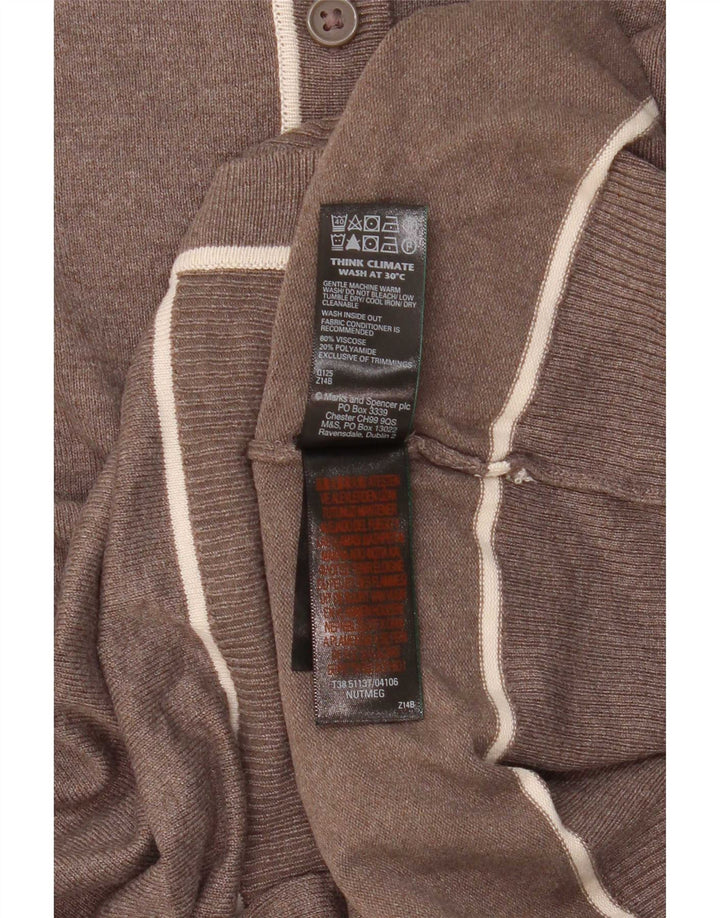 Marks & Spencer Γυναικεία ζακέτα πουλόβερ UK 10 Μικρή καφέ βισκόζη