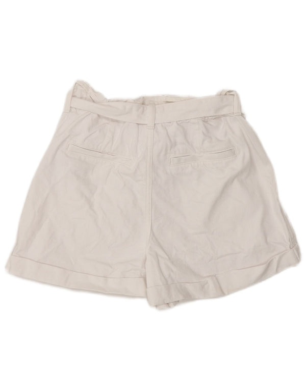 Zara Γυναικείο Ψηλόμεσο Σορτς EU 38 Small W28 Λευκό βαμβακερό
