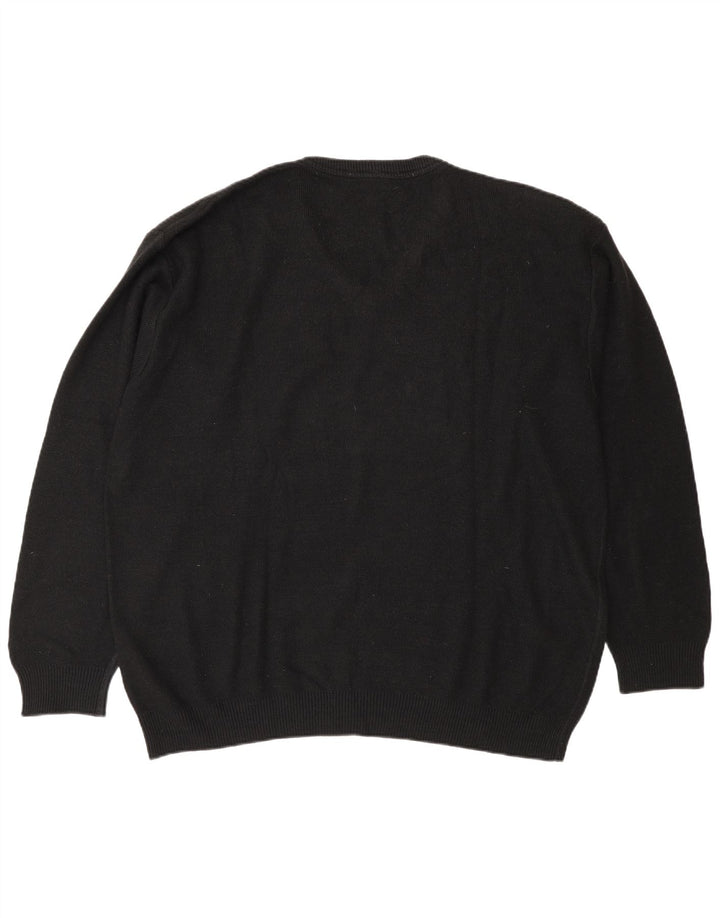 Ανδρικό πουλόβερ Lacoste με λαιμόκοψη με λαιμόκοψη μεγέθους 6 XL μαύρο μάλλινο