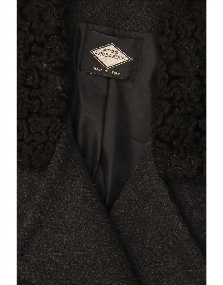 Atos Lombardini Γυναικεία Παλτό με διπλό στήθος UK 12 Medium Black