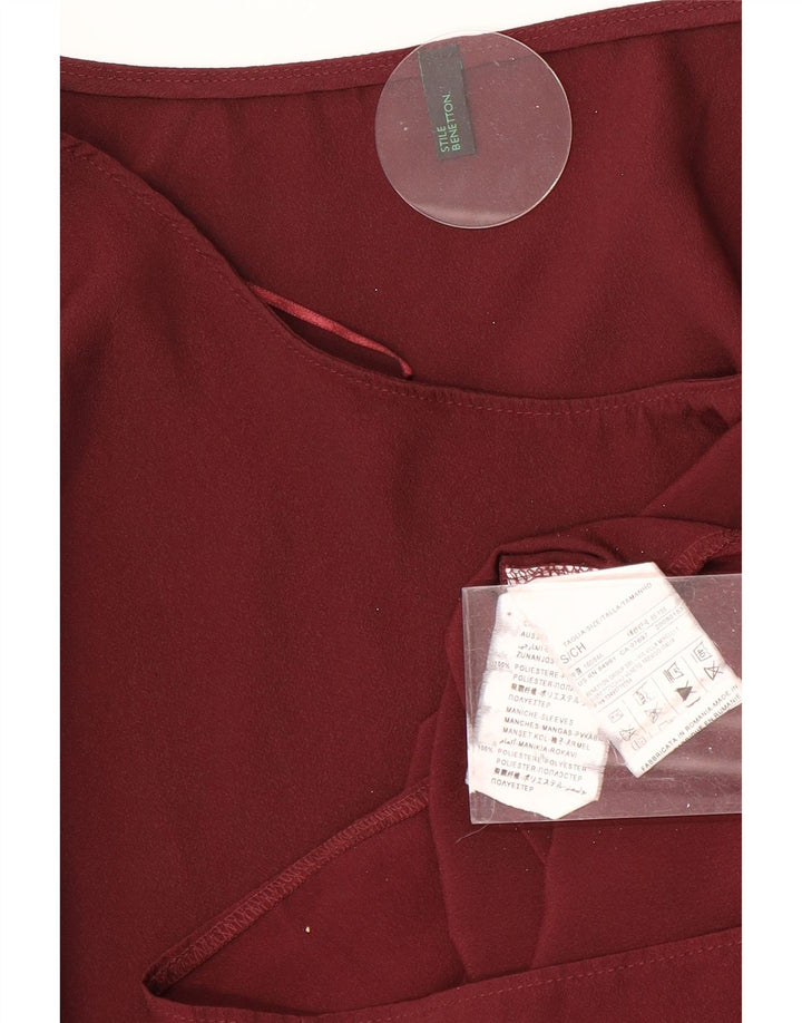 Benetton Γυναικείο φόρεμα Shift UK 10 Small μπορντό πολυεστέρας