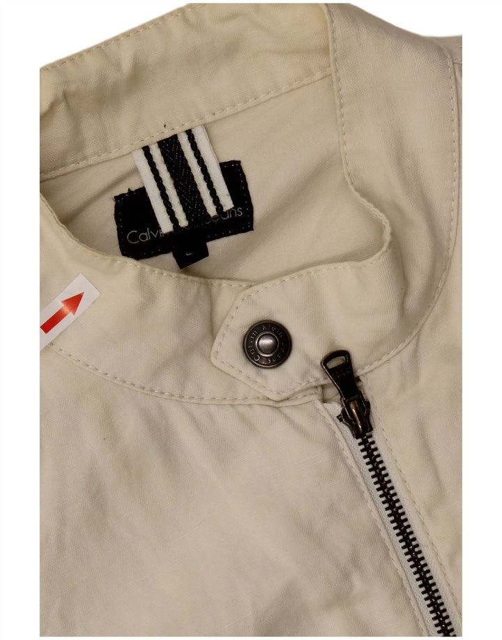 Calvin Klein Jeans Γυναικείο Utility Jacket UK 16 Large Off White Βαμβακερό