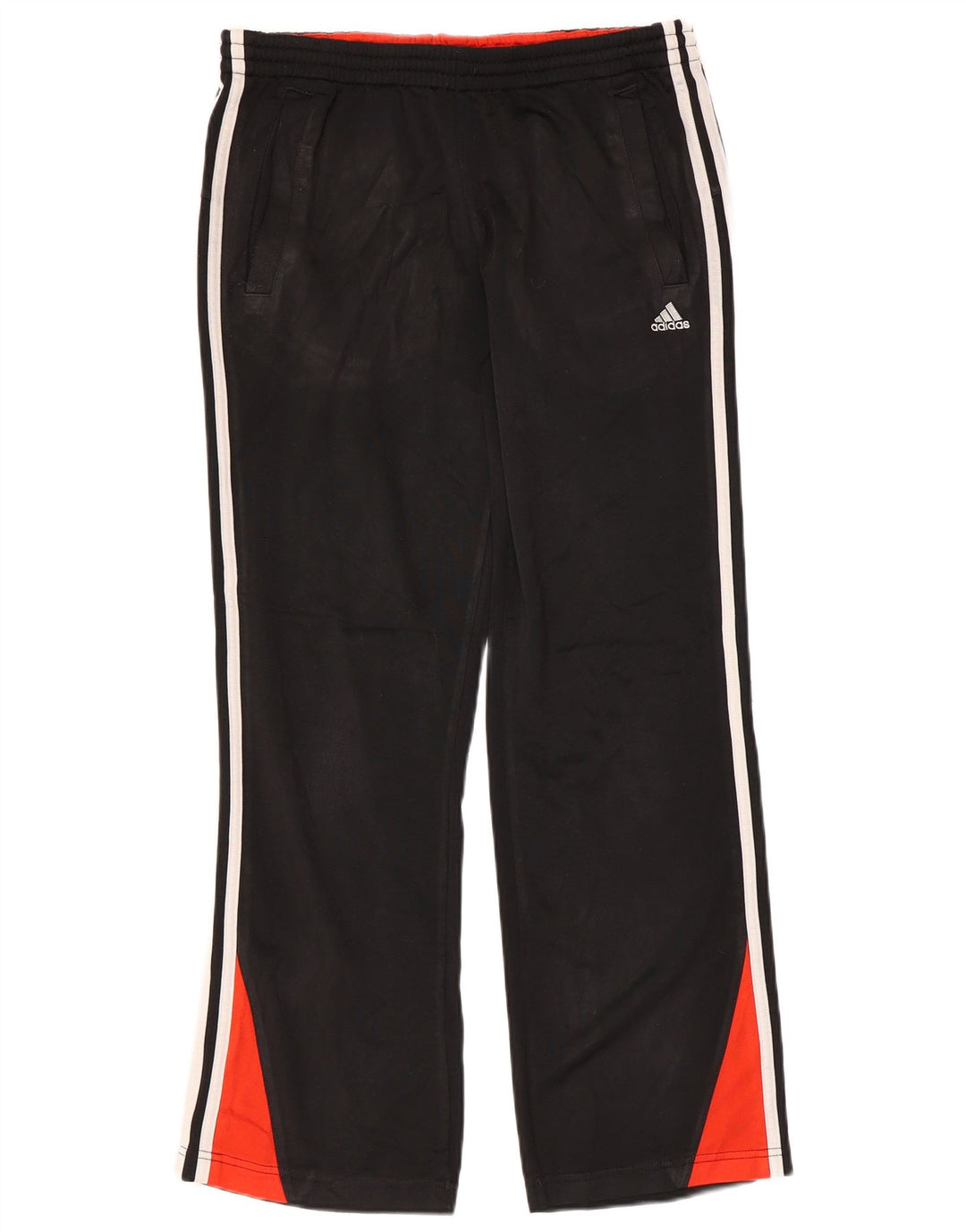 ADIDAS Boys Tracksuit Trousers 13-14 Years  Black Colourblock Polyester