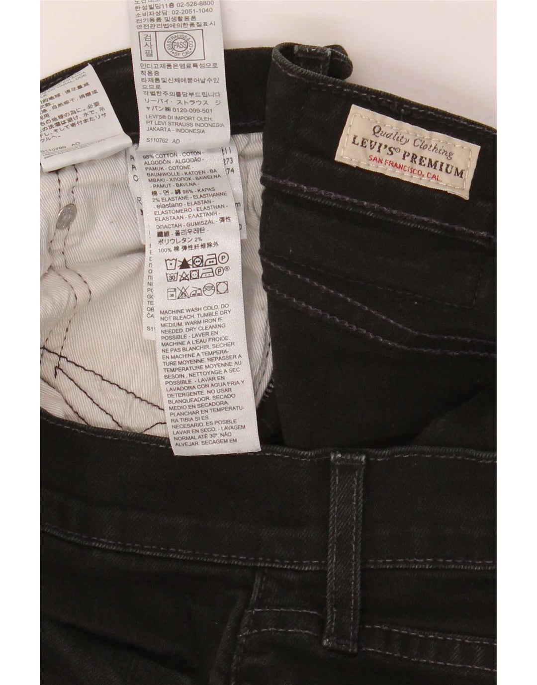 Ανδρικό τζιν Levi's Straight W33 L30 μαύρο βαμβακερό