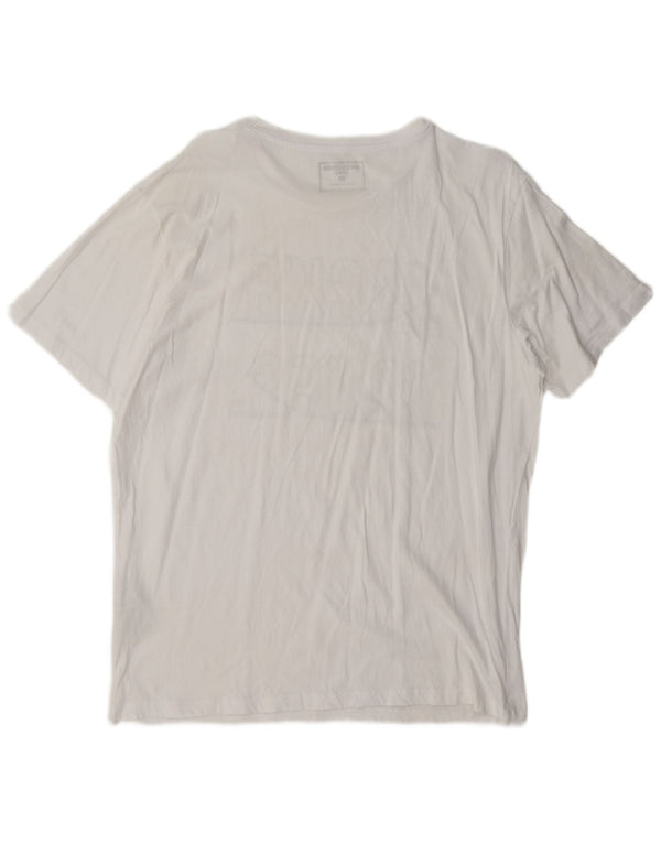 Jack & Jones Ανδρικό γραφικό T-Shirt Top XL Λευκό βαμβακερό