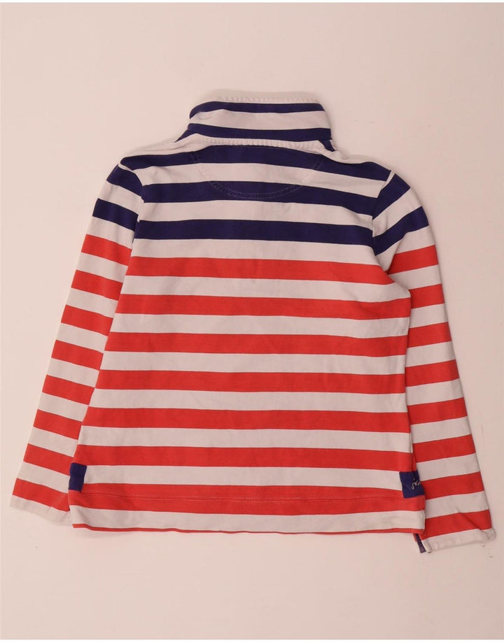 JOULES Γυναικεία φούτερ με λαιμόκοψη με κουμπιά Jumper UK 12 Μεσαίο κόκκινο ριγέ