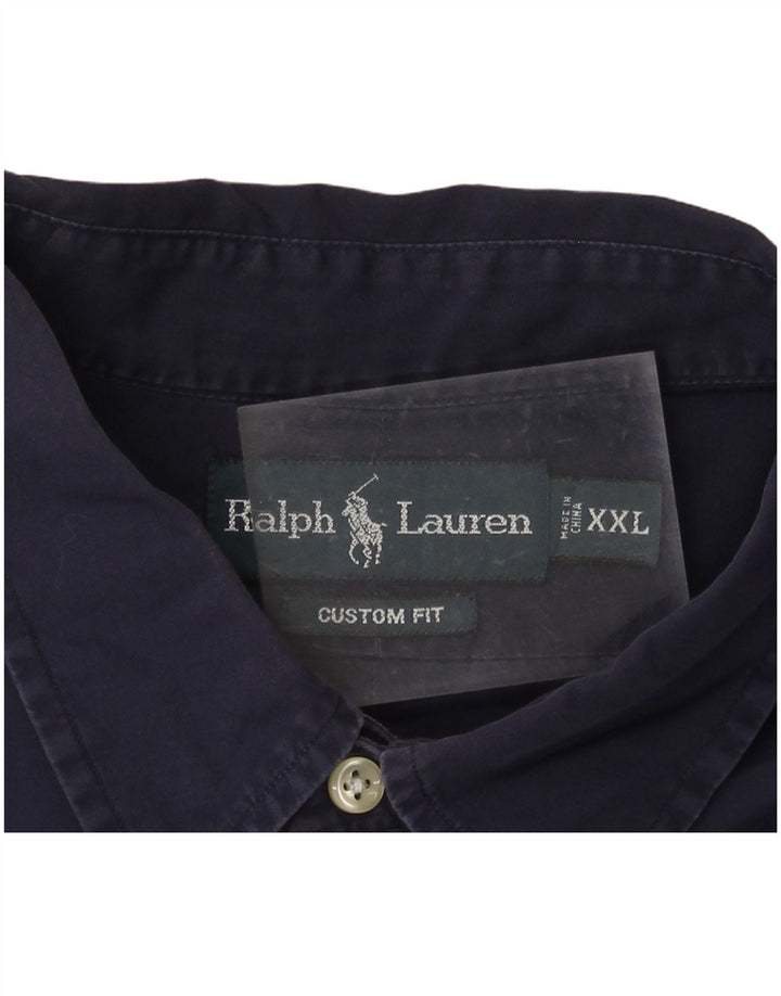 POLO RALPH LAUREN Ανδρικό πουκάμισο προσαρμοσμένο σε εφαρμογή 2XL, μπλε βαμβακερό