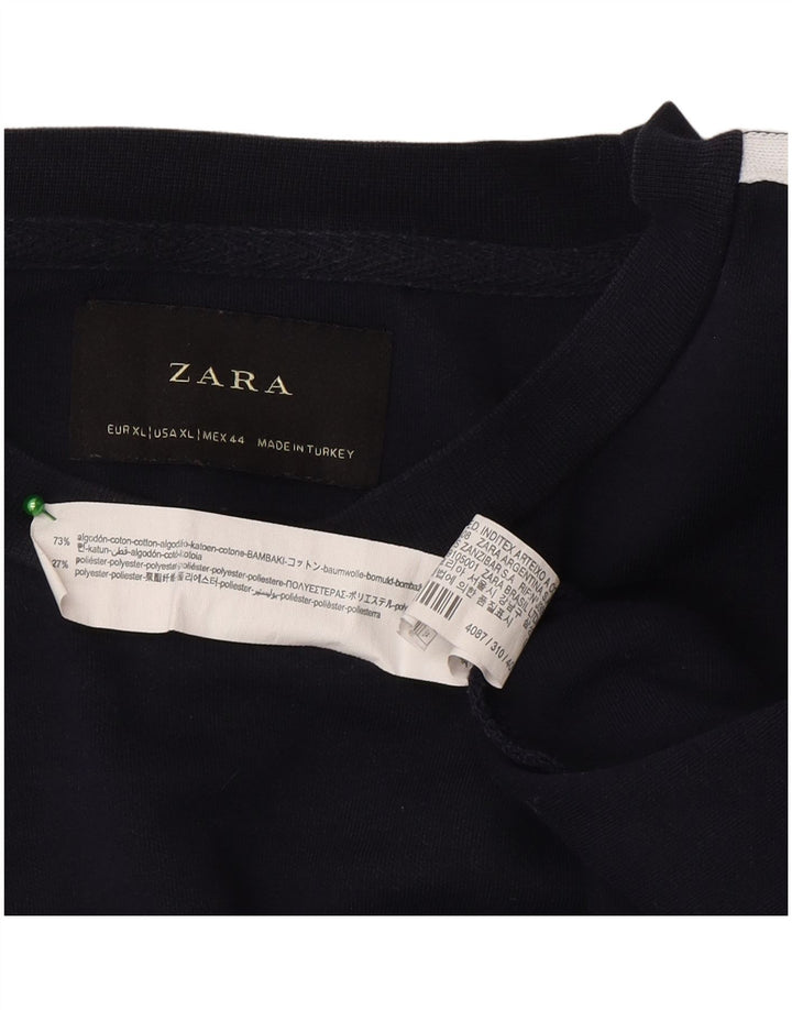 Ανδρικό φούτερ Zara Jumper XL Navy Blue Colourblock