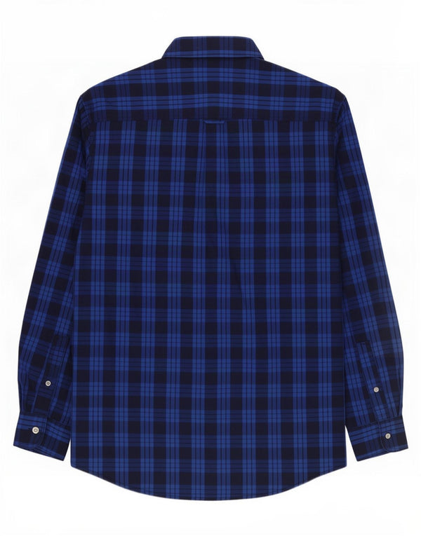 Chaps Ανδρικό πουκάμισο Easy Care Large Navy Blue Check Cotton
