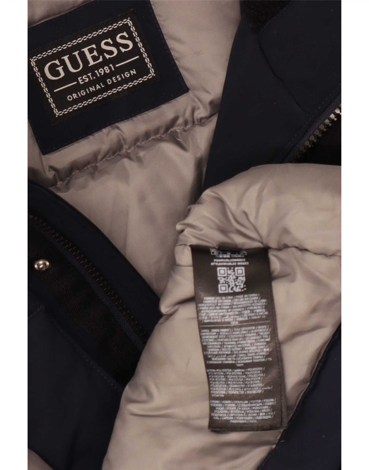 Guess Ανδρικό μπουφάν με κουκούλα UK 38 Medium Navy Blue Polyester