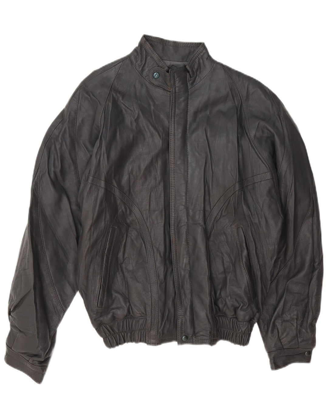 VINTAGE Ανδρικό Δερμάτινο Μπουφάν UK 40 Large Grey Leather