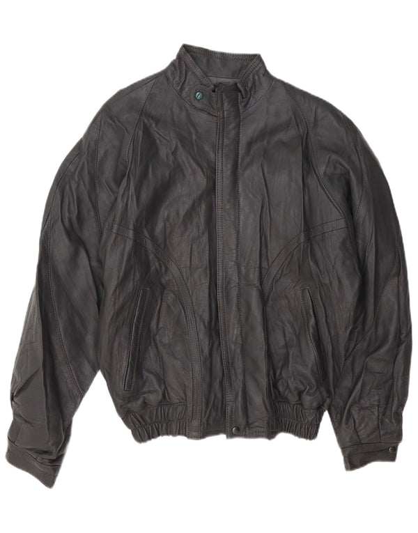 VINTAGE Ανδρικό Δερμάτινο Μπουφάν UK 40 Large Grey Leather