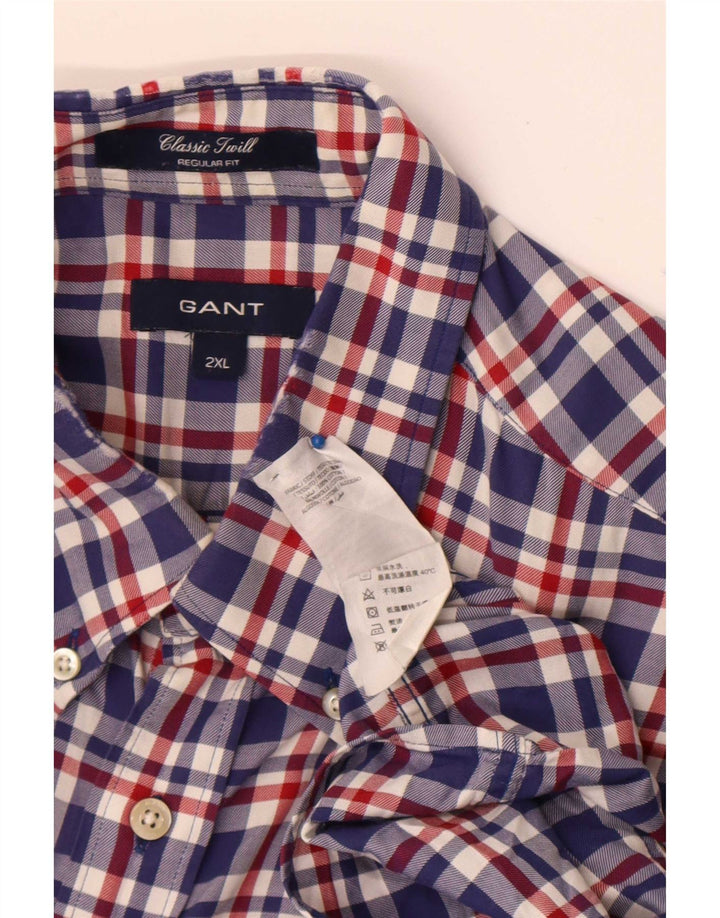 Gant Ανδρικό πουκάμισο κανονικής εφαρμογής 2XL Blue Check Cotton