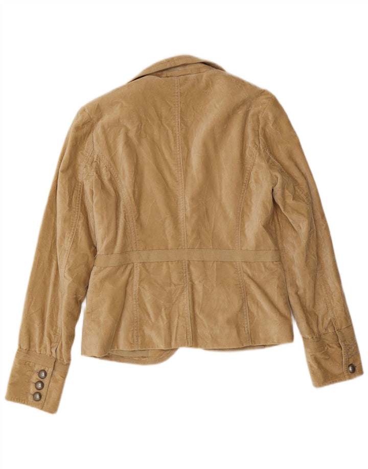 Massimo Dutti Γυναικείο βελούδινο σακάκι μπλέιζερ με 1 κουμπί EU 38 μικρό μπεζ βαμβακερό