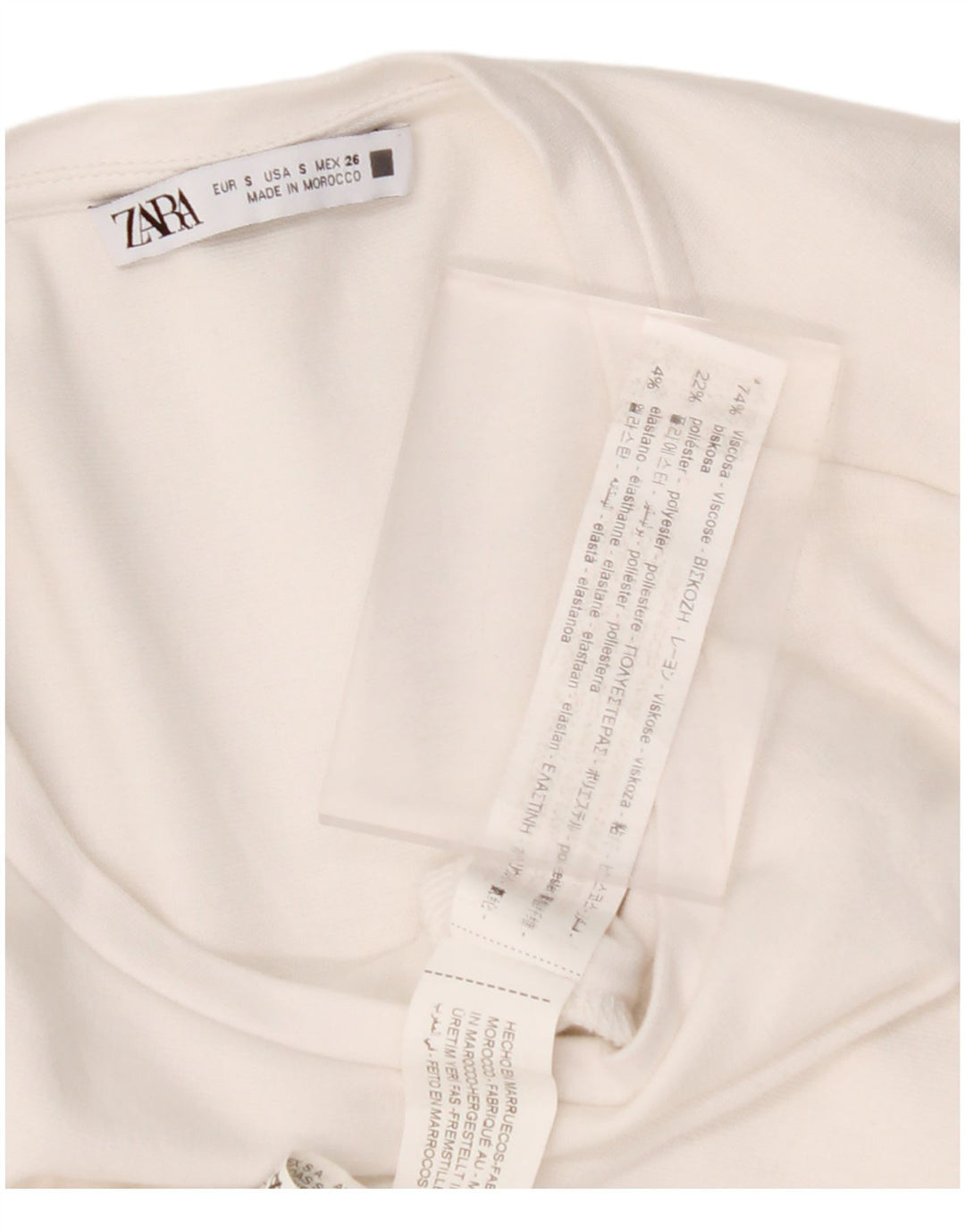 Γυναικείο φόρεμα ZARA A-Line UK 10 Small White Viscose