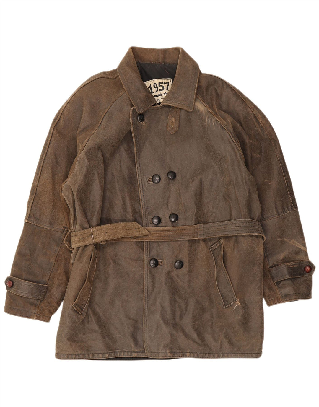 Legendary Jacket 1957 Ανδρικό Δερμάτινο Παλτό UK 40 Large Brown