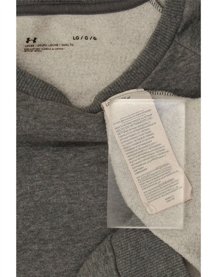 UNDER ARMOUR Mens Loose Fit Sweatshirt Jumper Large Grey Cotton