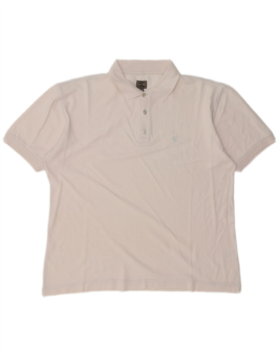 Calvin Klein Ανδρικό Πόλο Μπλουζάκι XL Λευκό βαμβακερό