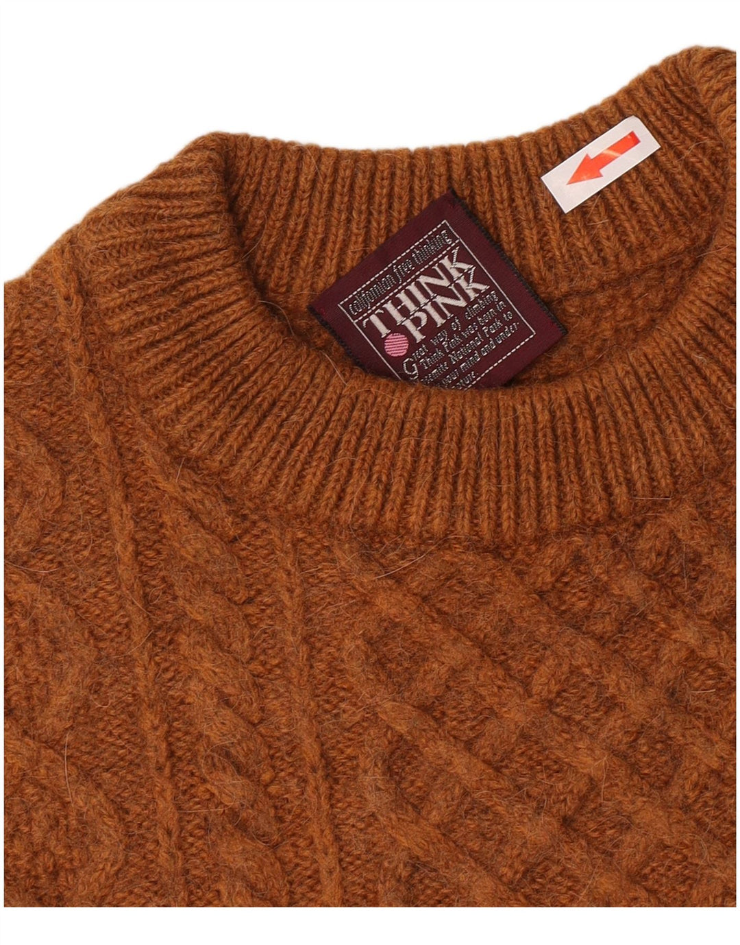 Πουλόβερ Think Pink Mens Crew Neck Jumper IT 52 Large Brown Acrylic