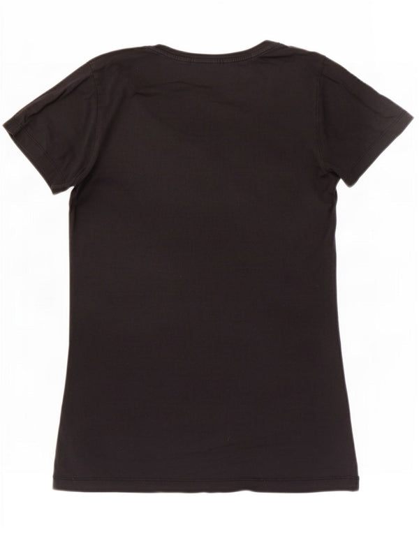 Diesel Γυναικείο γραφικό T-Shirt Top UK 8 Small Black