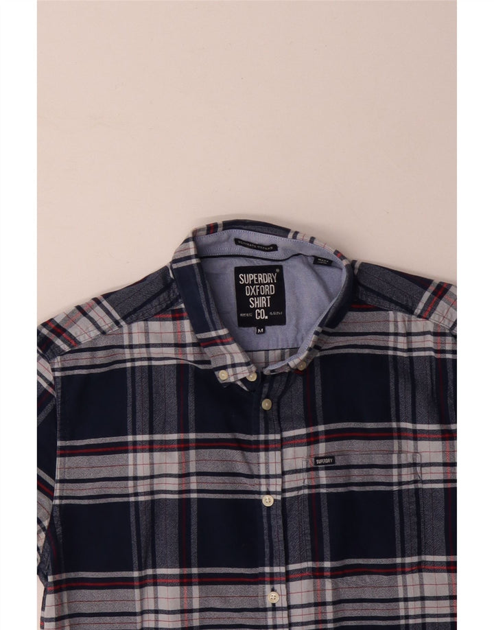 Ανδρικό κοντομάνικο πουκάμισο SUPERDRY Βαμβακερό μεσαίο μπλε ναυτικό