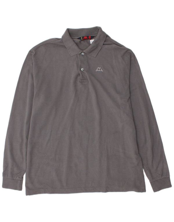 Ανδρικό μακρυμάνικο μπλουζάκι πόλο Kappa XL Γκρι βαμβακερό