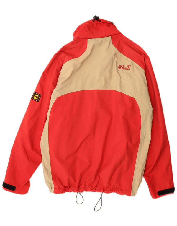 Jack Wolfskin Γυναικείο μπουφάν βροχής με χαλαρή εφαρμογή UK 12 Medium Red Colourblock