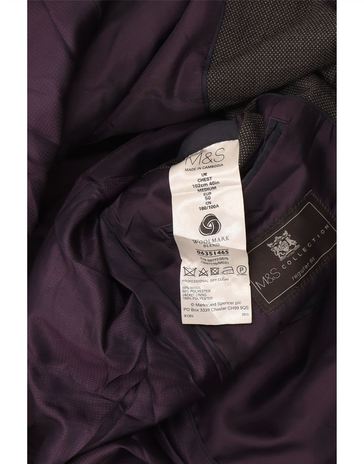Marks & Spencer Ανδρικό τζάκετ με κανονική εφαρμογή 2 κουμπιών UK 38 Medium Grey
