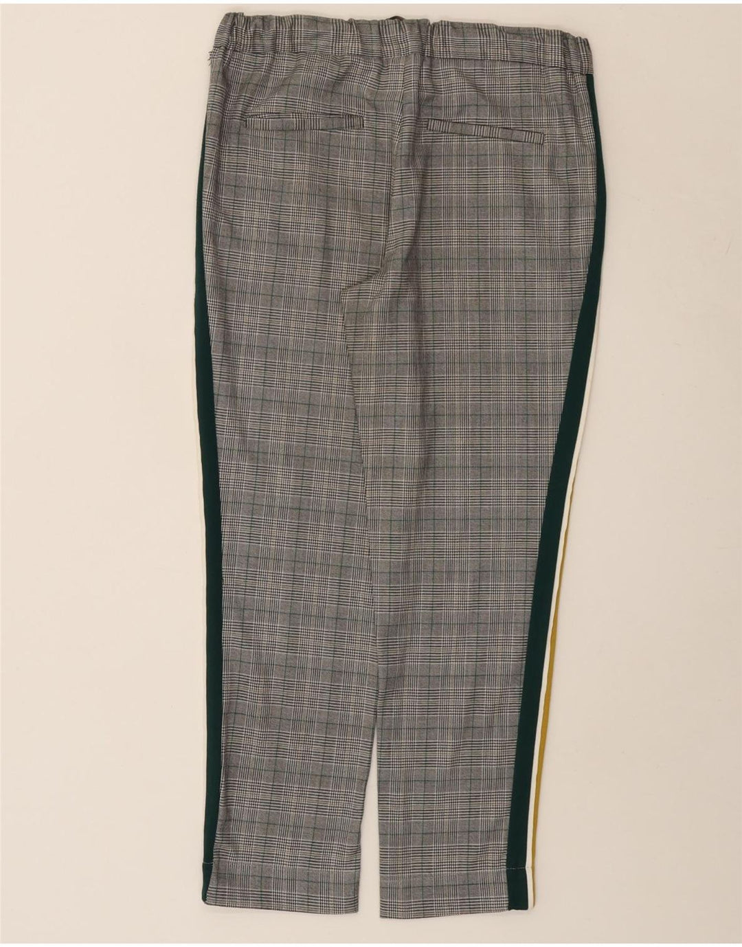 ZARA Γυναικείο ίσιο casual παντελόνι Medium W28 L27 Γκρι καρό πολυεστέρα
