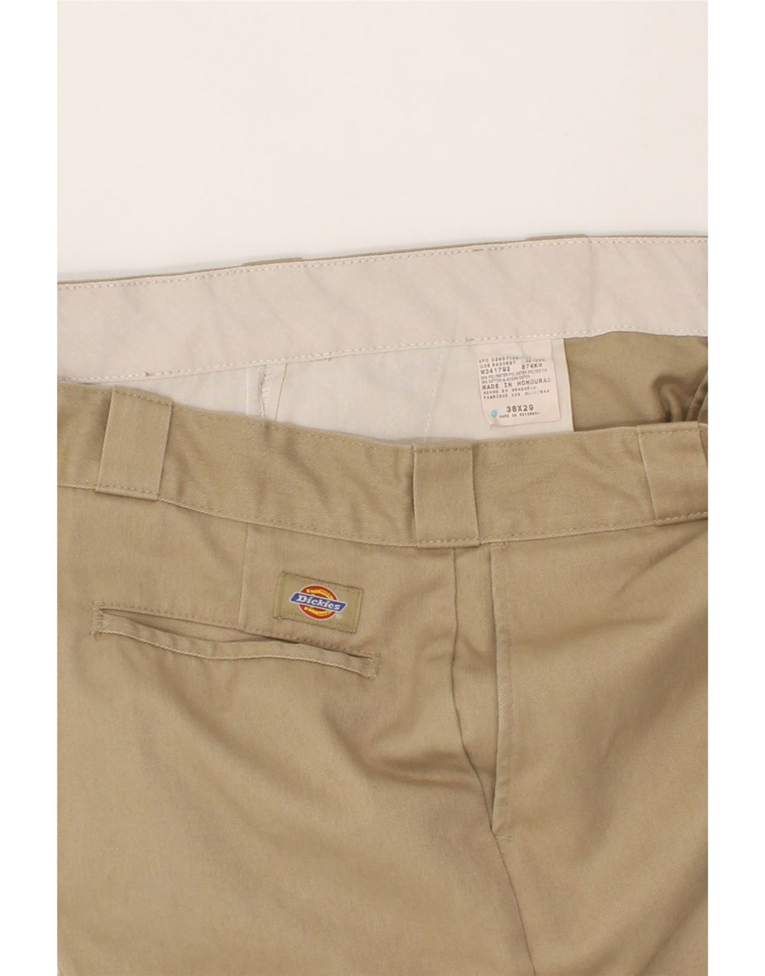 DICKIES Mens Straight Chino Trousers W38 L29 Beige Polyester Vintage Dickies and Second-Hand Dickies from Messina Hembry 