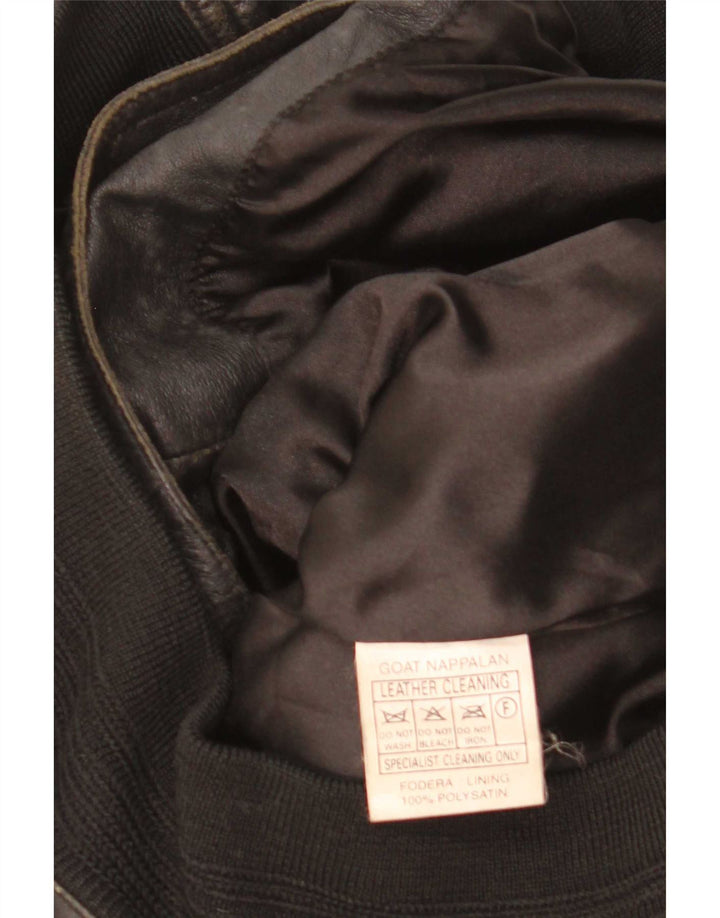 Vintage Ανδρικό Bomber Δερμάτινο Μπουφάν IT 46 Small Black Leather