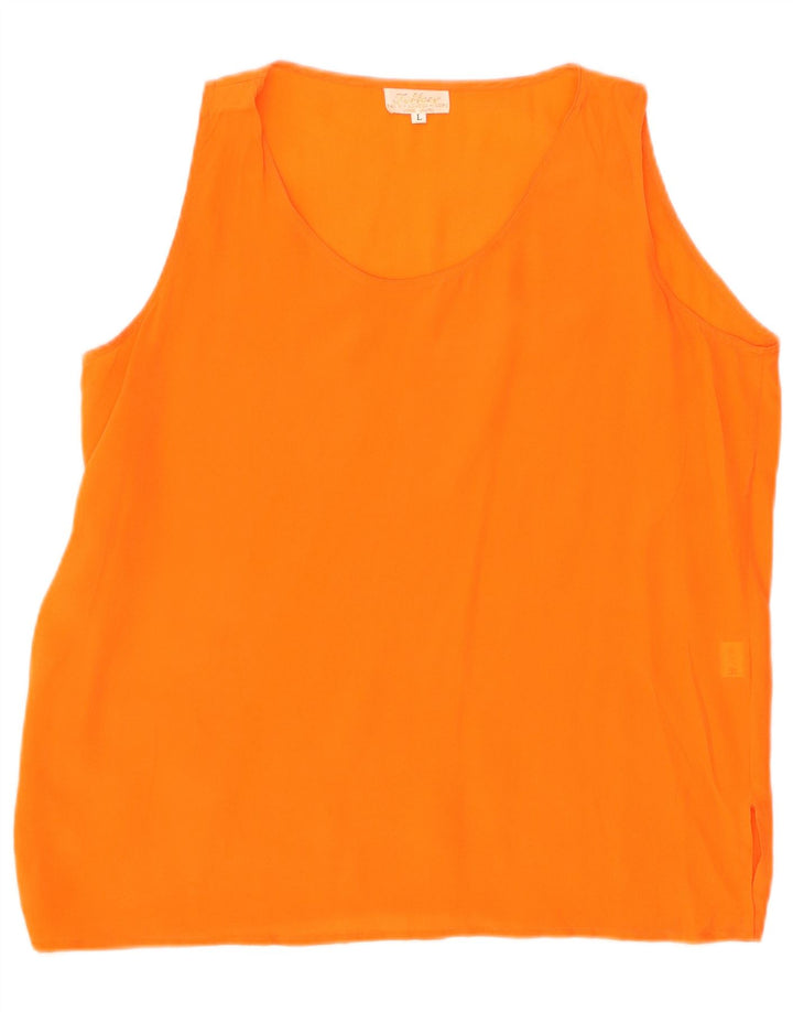 Γυναικεία αμάνικη μπλούζα Tiffany Top UK 16 Large Orange Silk