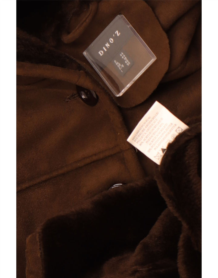 Γυναικείο παλτό Sherpa με κουκούλα DINO' Z UK 18 XL καφέ πολυεστέρας