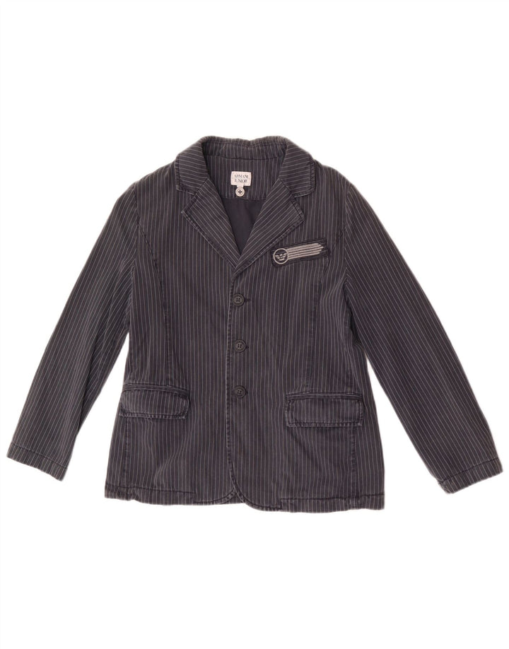 Armani Junior Boys 3 Button Blazer Jacket 9-10 Years Navy Blue ριγέ
