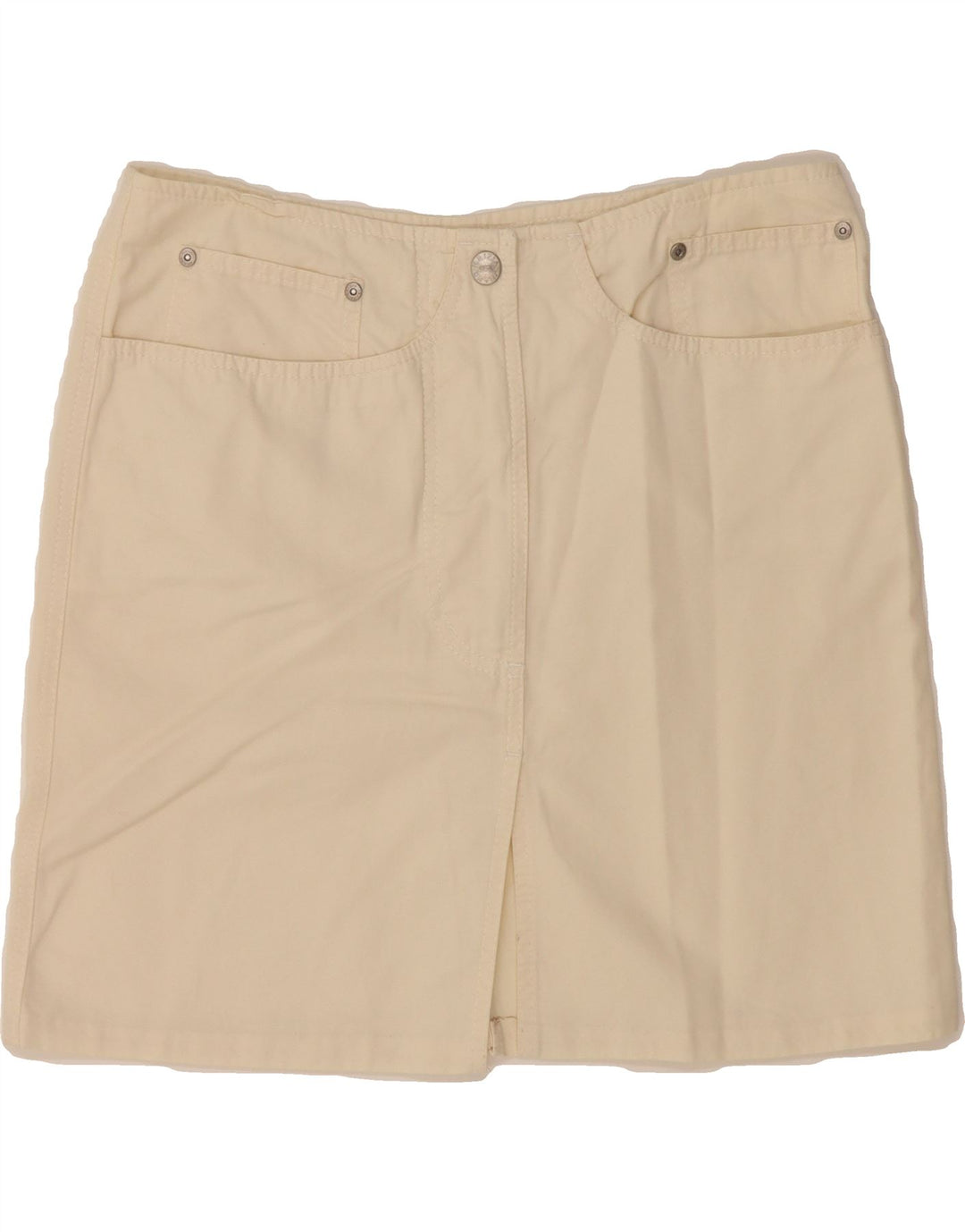KRIZIA Womens Mini Skirt UK 14 Medium W30  Off White Cotton Vintage Krizia and Second-Hand Krizia from Messina Hembry 