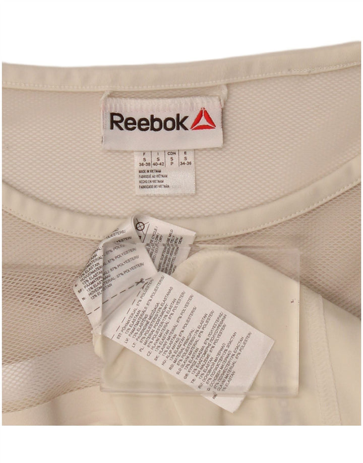 Γυναικείο T-Shirt Reebok Crop Top UK 10 Small White Polyester