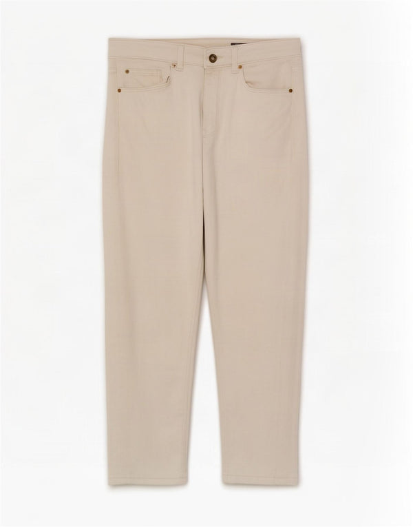 Marks & Spencer Γυναικείο Cropped Jeans UK 12 Medium W28 L21 Off White Βαμβακερό