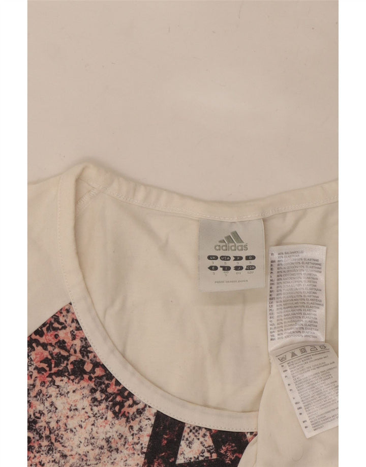 Γυναικείο γραφικό μπλουζάκι ADIDAS Top UK 10 Small White Animal Print Βαμβακερό