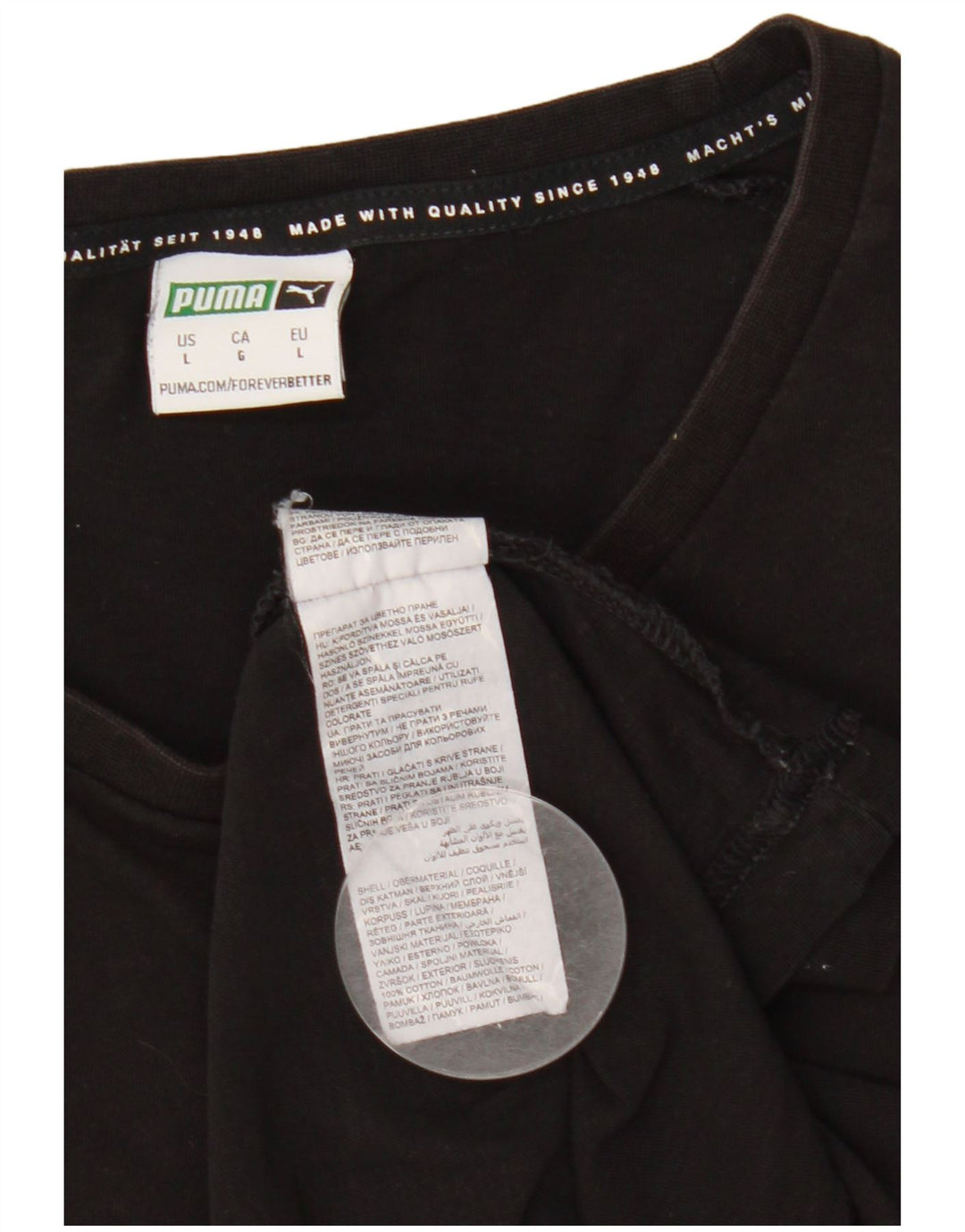 Ανδρικό T-Shirt Puma Top Large Black Colourblock Βαμβακερό