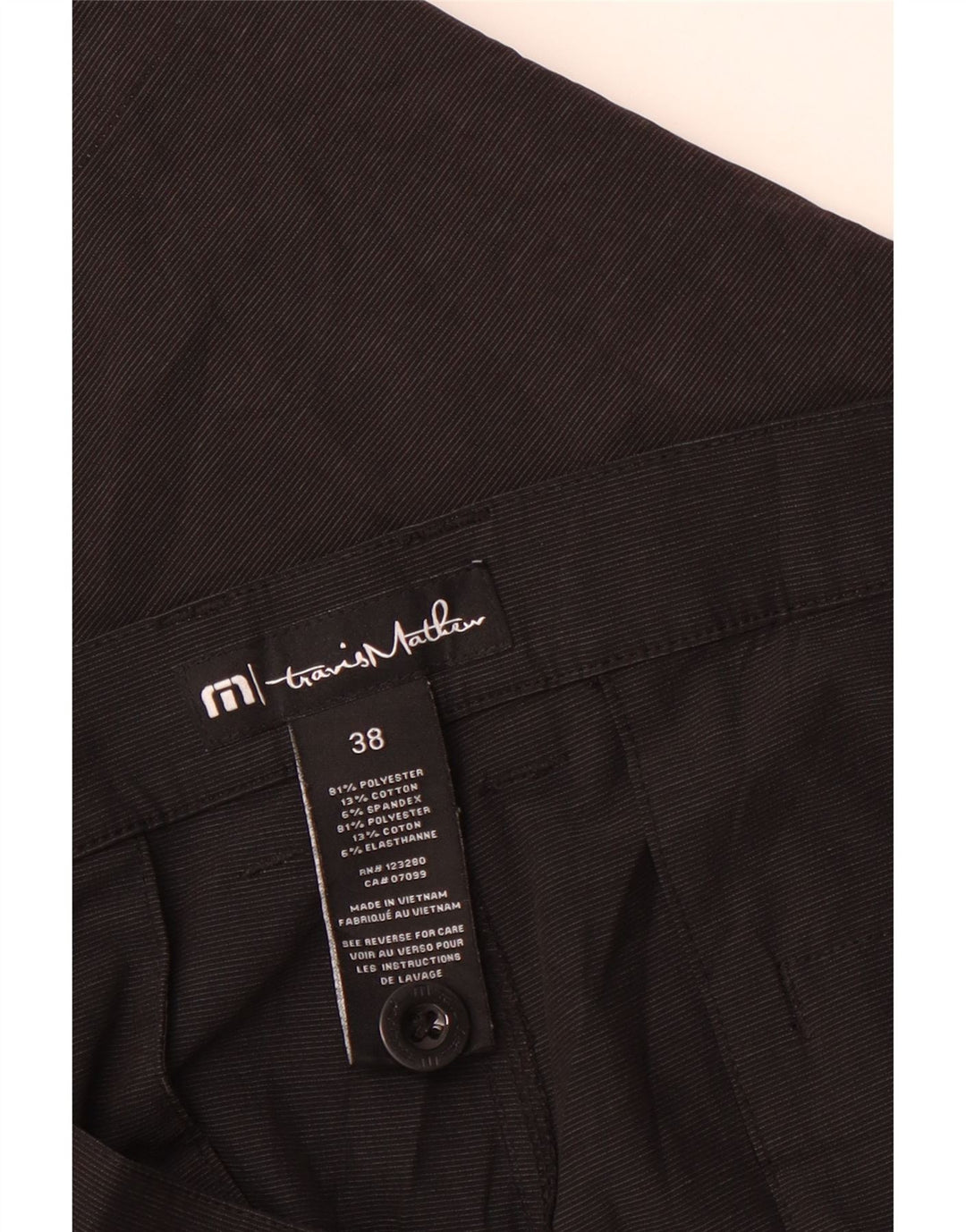 Ανδρικό σορτς Chino Travis Mathew W38 XL από πολυεστέρα σε μαύρο ρίγες