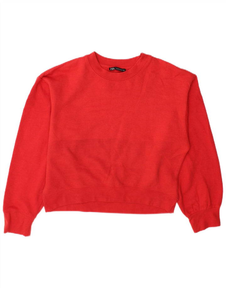Zara Γυναικεία φούτερ μεγάλου μεγέθους Jumper UK 10 Small Red Polyester